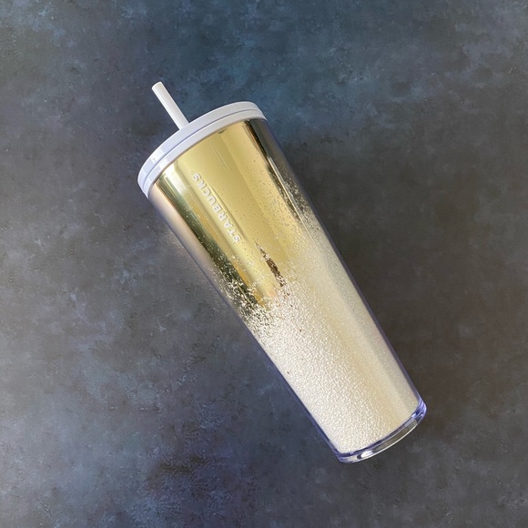 STARBUCKS NWT Gold White 2019 Holiday Tumbler